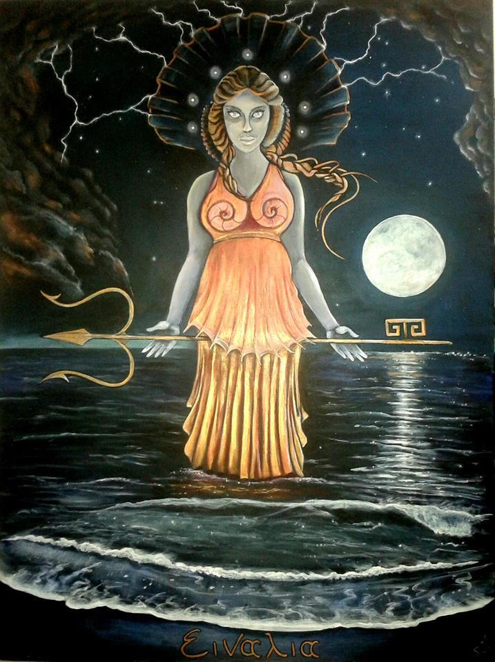 Einalia painting of Hekate Einalia by Pavel Skepevski commissioned by the Temple of Hekate Einalain