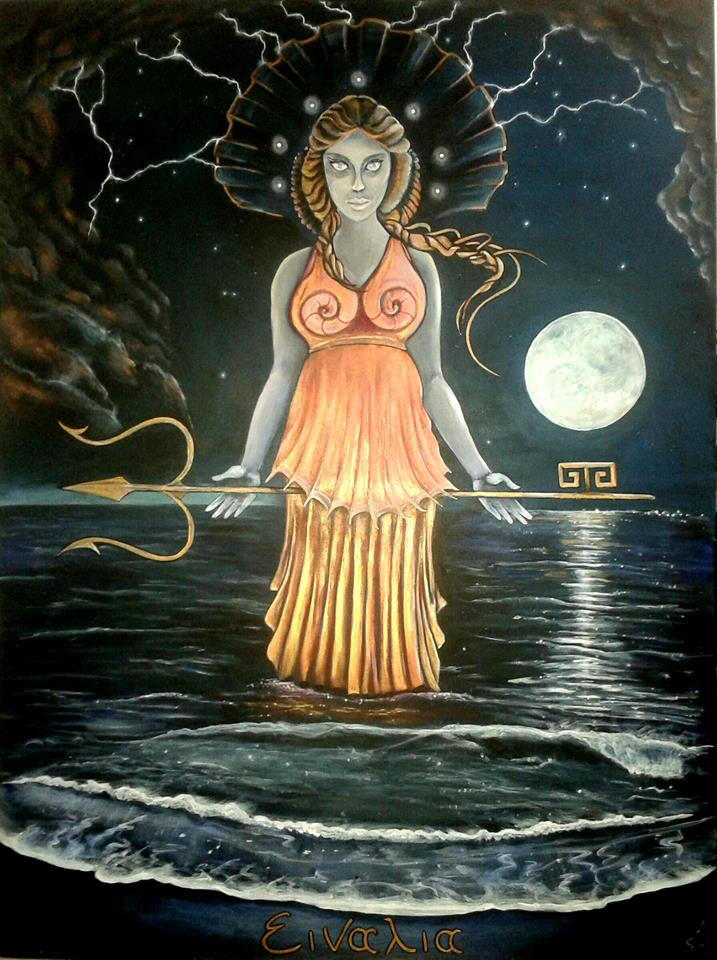 Einalia painting of Hekate Einalia by Pavel Skepevski commissioned by the Temple of Hekate Einalain